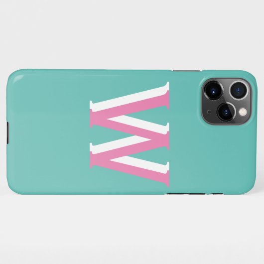 Aquamarin und rosa Initial iPhone 11Pro Max Case iPhone Hülle (Rückseite (Horizontal))
