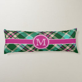 Aquamarin und rosa Kariert Personalisiert Seitenschläferkissen