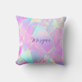 Aquamarin- und rosafarbenes Design, Name des Skrip Kissen (Vorderseite)