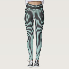 Aquamarin und schwarz gestreift leggings