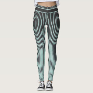 Aquamarin und schwarz gestreift leggings