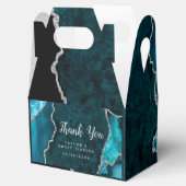 Aquamarin und Silver Agate 16 . Geburtstag Vielen  Geschenkschachtel (Geöffnet)