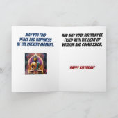 Aquamarin und Tan Buddha Birthday Karte (Innenseite)