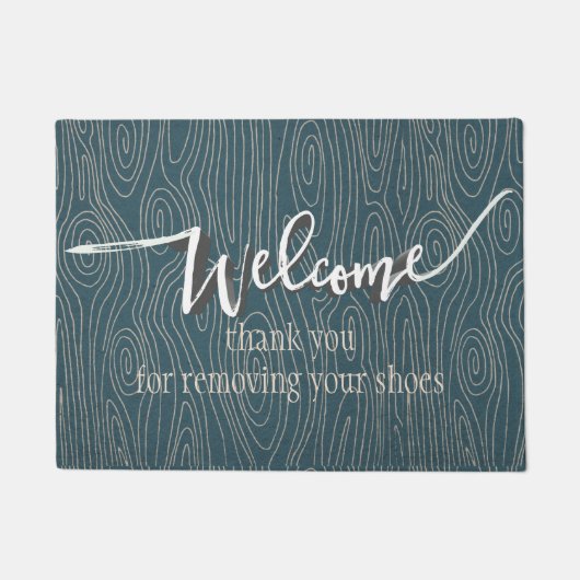 Aquamarin und Taupe Vielen Dank, dass Sie Ihre Sch Fußmatte (Vorderseite)