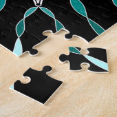 Aquamarin und türkisfarben Mandala Abstrakt medita Puzzle (Seite)