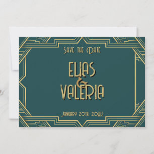 Aquamarin und Tuxedos Save the Date