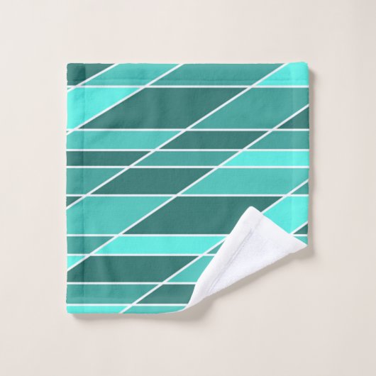 Aquamarin und weiß badhandtuch set (Waschlappen)