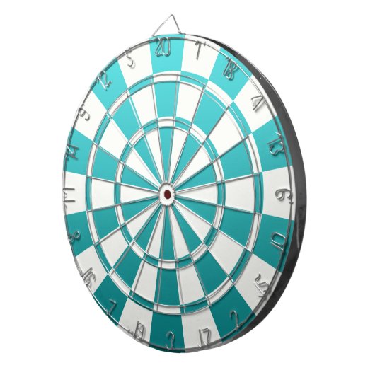 Aquamarin und weiß dartscheibe (Vorderseite rechts)