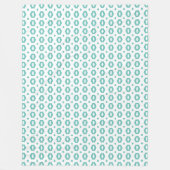 Aquamarin und weiß: Geometriana Fleecedecke (Vorderseite)