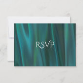 Aquamarin und weiß mit Peacock Wedding RSVP Card Karte (Rückseite)