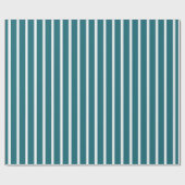 Aquamarin und Weiß Striped Geschenkpapier (Flach)