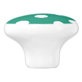 Aquamarin- und weiße Polka-Punkte-Schublade Keramikknauf (Seitenansicht)