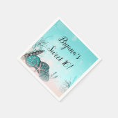 Aquamarin unter den Muscheln Strand Sweet 16 Party Serviette (Ecke)