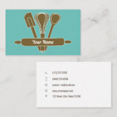 Aquamarin v1 Catering-Backbäcker Visitenkarte (Vorne/Hinten)