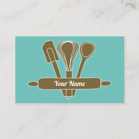 Aquamarin v1 Catering-Backbäcker Visitenkarte (Vorderseite)