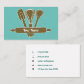 Aquamarin V2 Caterer-Baker für Catering Visitenkarte (Vorne/Hinten)