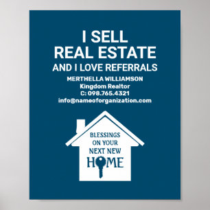 Aquamarin VERKAUFT ICH REAL ANWESEN LIEBE REFERRAL Poster