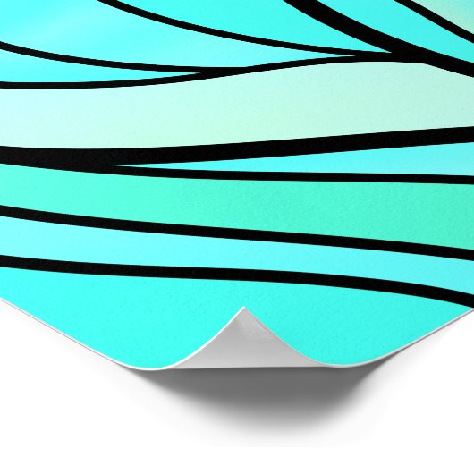 Aquamarin verkettetes Glas Abstrakt Poster (Ecke)