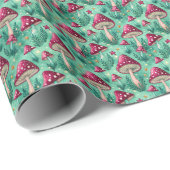 Aquamarin verzaubertes Waldpolster-Muster im Cotpi Geschenkpapier (Rolleneckpunkt)