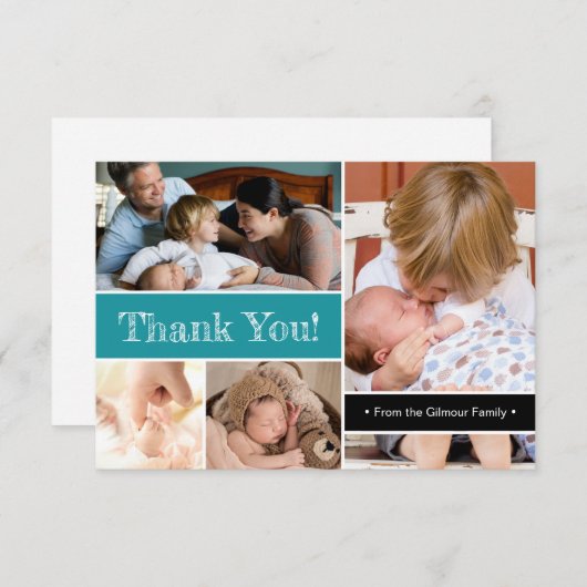 Aquamarin Vielen Dank, dass Sie Anno für das zweit Dankeskarte (Vorne/Hinten)