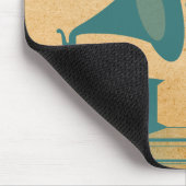 Aquamarin Vintag Gramophon Mousepad (Ecke)