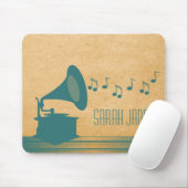 Aquamarin Vintag Gramophon Mousepad (Mit Mouse)