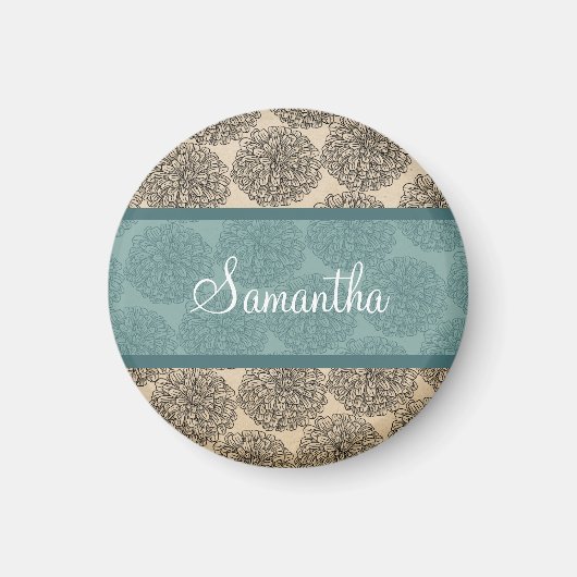Aquamarin Vintages Zinnia Magnet (Vorne)