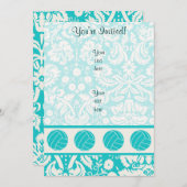 Aquamarin Volleyball Einladung (Vorne/Hinten)