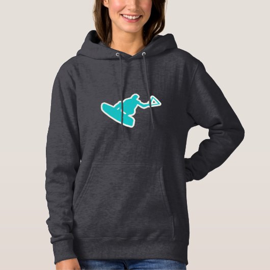 Aquamarin Wakeboarder Hoodie (Vorderseite)
