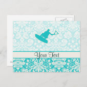 Aquamarin Wakeboarder Postkarte (Vorne/Hinten)