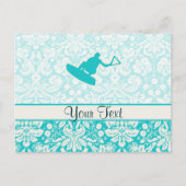 Aquamarin Wakeboarder Postkarte (Vorderseite)