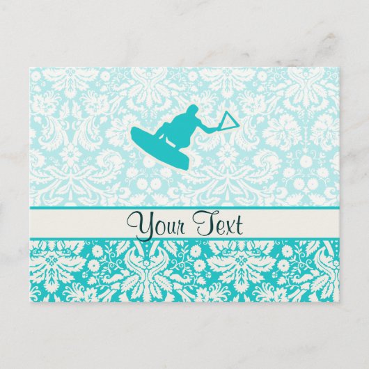 Aquamarin Wakeboarder Postkarte (Vorderseite)