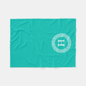 Aquamarin, was für ein erstes Monogramm des griech Fleecedecke (Vorderseite (Horizontal))