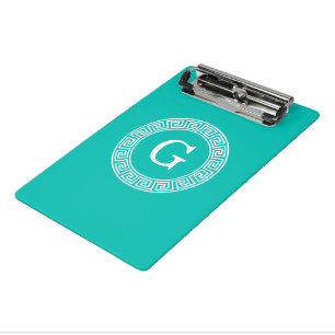 Aquamarin, was für ein erstes Monogramm des griech Mini Klemmbrett