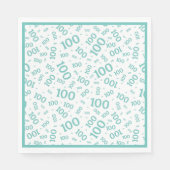 Aquamarin/weiß 100 Muster für zufällige Zahlen Serviette (Vorderseite)