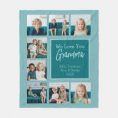 Aquamarin & weiß 8 Fotomaterial - Wir Liebe Oma Fleecedecke (Vorderseite)