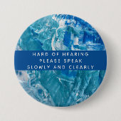 Aquamarin Weiß, Abstrakt, schwer zu hören Button (Vorderseite)