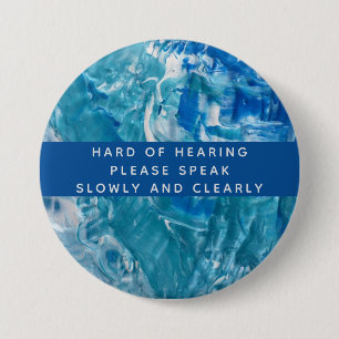 Aquamarin Weiß, Abstrakt, schwer zu hören Button