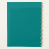 Aquamarin & weiß Beruflich Elegant Einfach Planer (Rückseite)