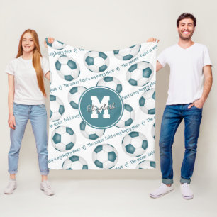 aquamarin Weiß Das Fußballfeld ist mein glückliche Fleecedecke