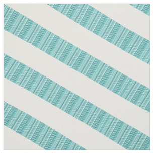 Aquamarin-weiß-diagonal Moderne Streifen Stoff