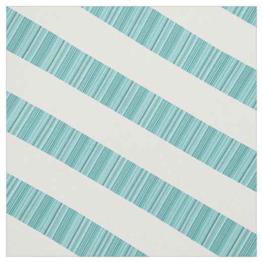 Aquamarin-weiß-diagonal Moderne Streifen Stoff (Muster)