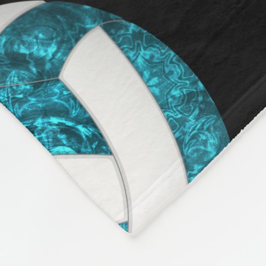 aquamarin weiß I Liebe Volleyball mädchenhaft pers Fleecedecke (Ecke)