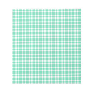 Aquamarin Weiß Karomuster Notizblock