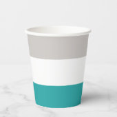 Aquamarin, weiß und weiß pappbecher (Vorderseite)