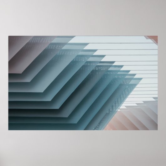 Aquamarin-weiße Digitaltapete Poster (Vorne)