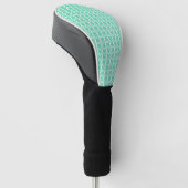 Aquamarin Weiße Herzen Muster Golf Headcover (angewinkelt)