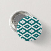 Aquamarin-weiße Rautenmuster Button (Vorne & Hinten)
