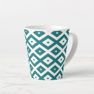 Aquamarin-weiße Rautenmuster Milchtasse