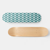 Aquamarin-weiße Rautenmuster Skateboard (Horizontal)